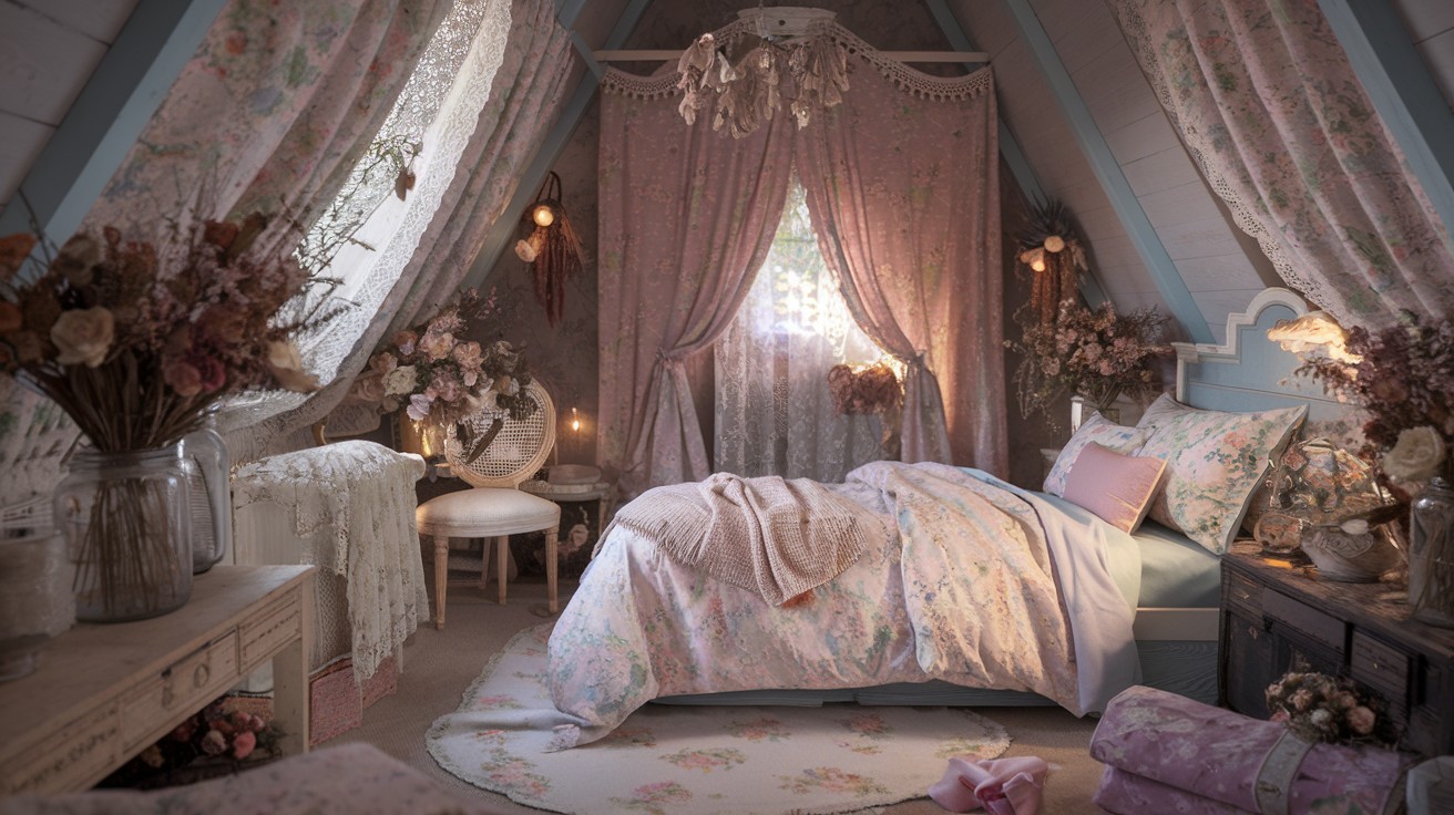  Cottagecore Escape With Floral Bedding and Vintage Touches