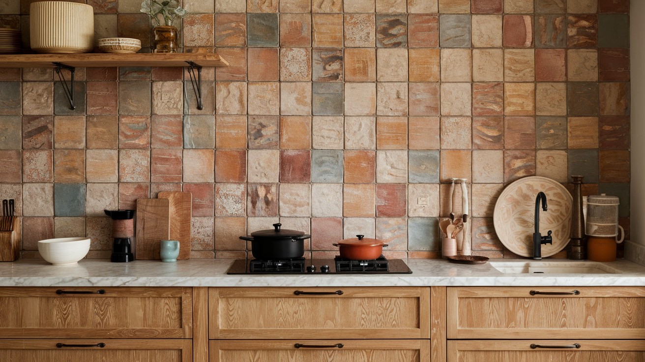 Create a feature wall with handmade ceramic tiles