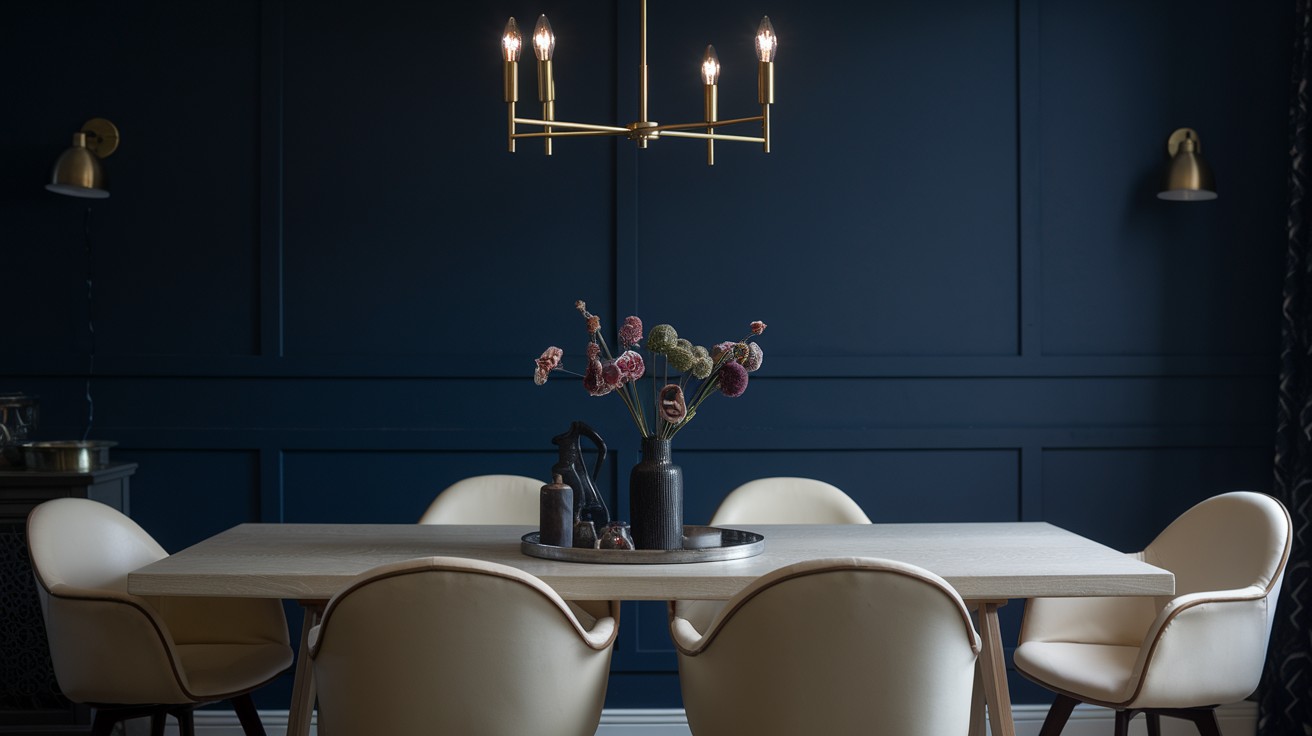  Deep Navy or Charcoal Accent Wall for Moody Drama