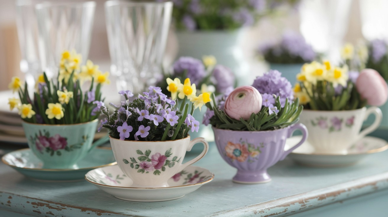 Garden-Inspired Teacup Centerpieces