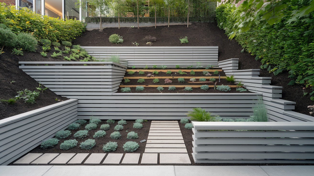 Layered Horizontal Screens Cascading with Slope