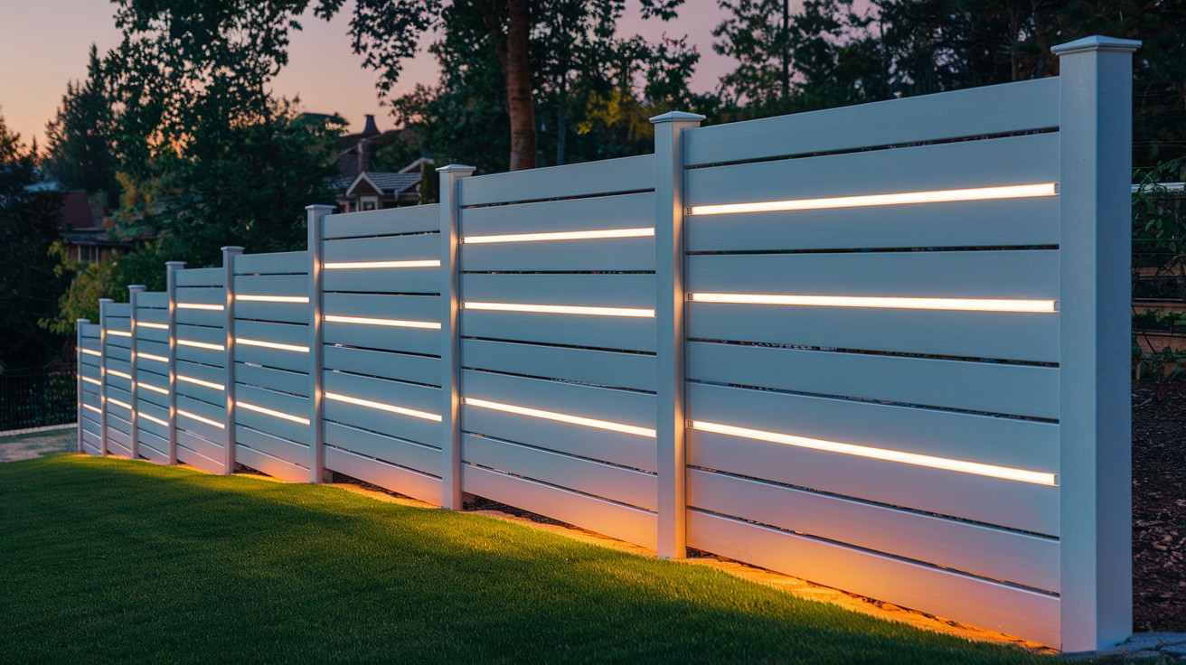 Lighting Integrated into Horizontal Slats on a Slope
