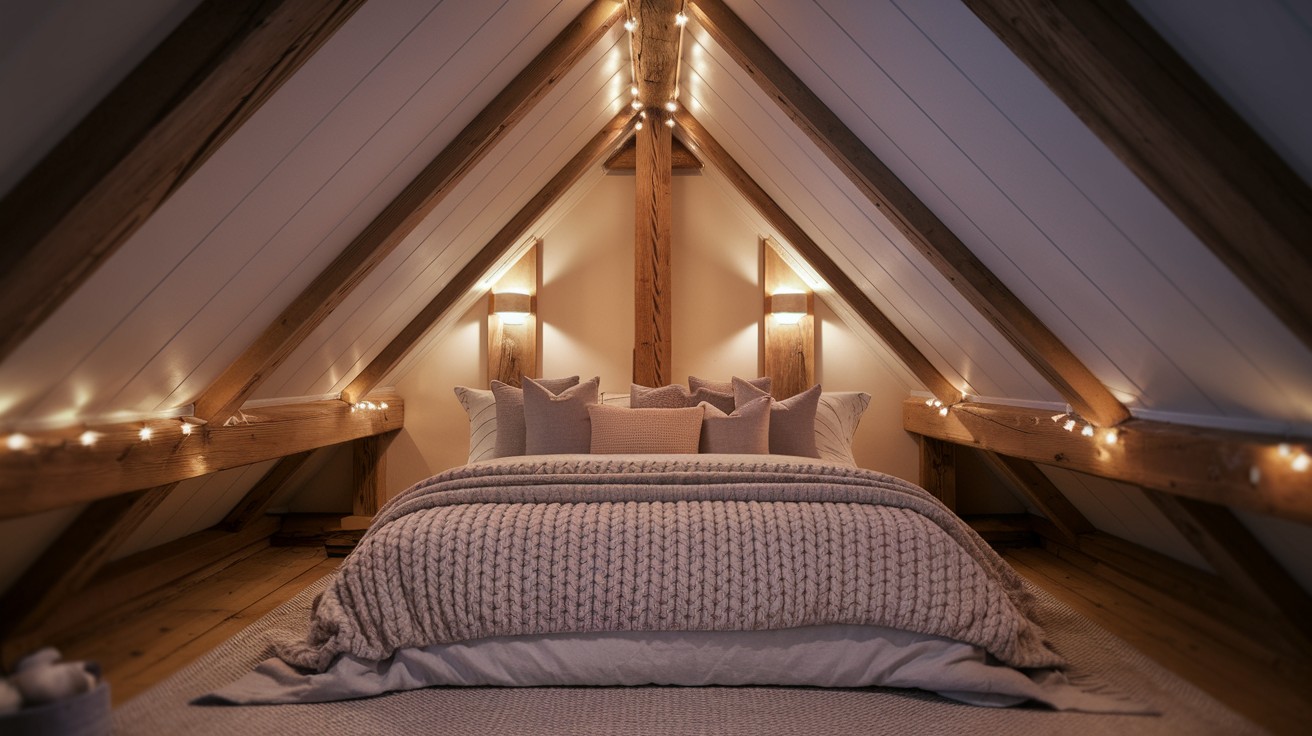 Place the Bed Under the Slope for Cozy Attic Vibes