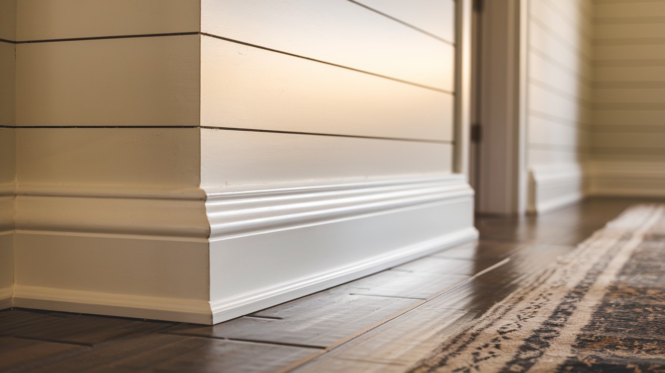 Thick Baseboards Under Horizontal Shiplap