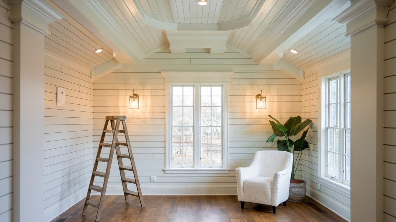  Tongue-and-Groove Style Crown Trim for Ceiling Shiplap