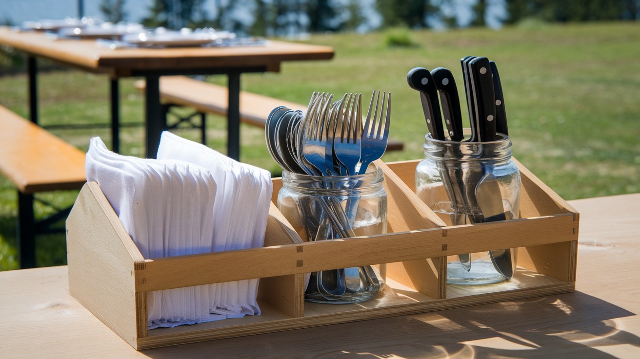  Utensil + Napkin Caddy in One
