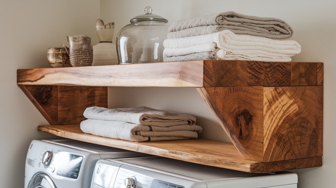 Butcher Block or Repurposed Tabletop Shelf
