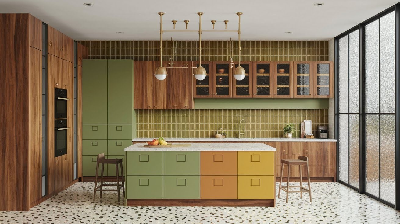 Color and Material Ideas for Midcentury Modern Kitchens