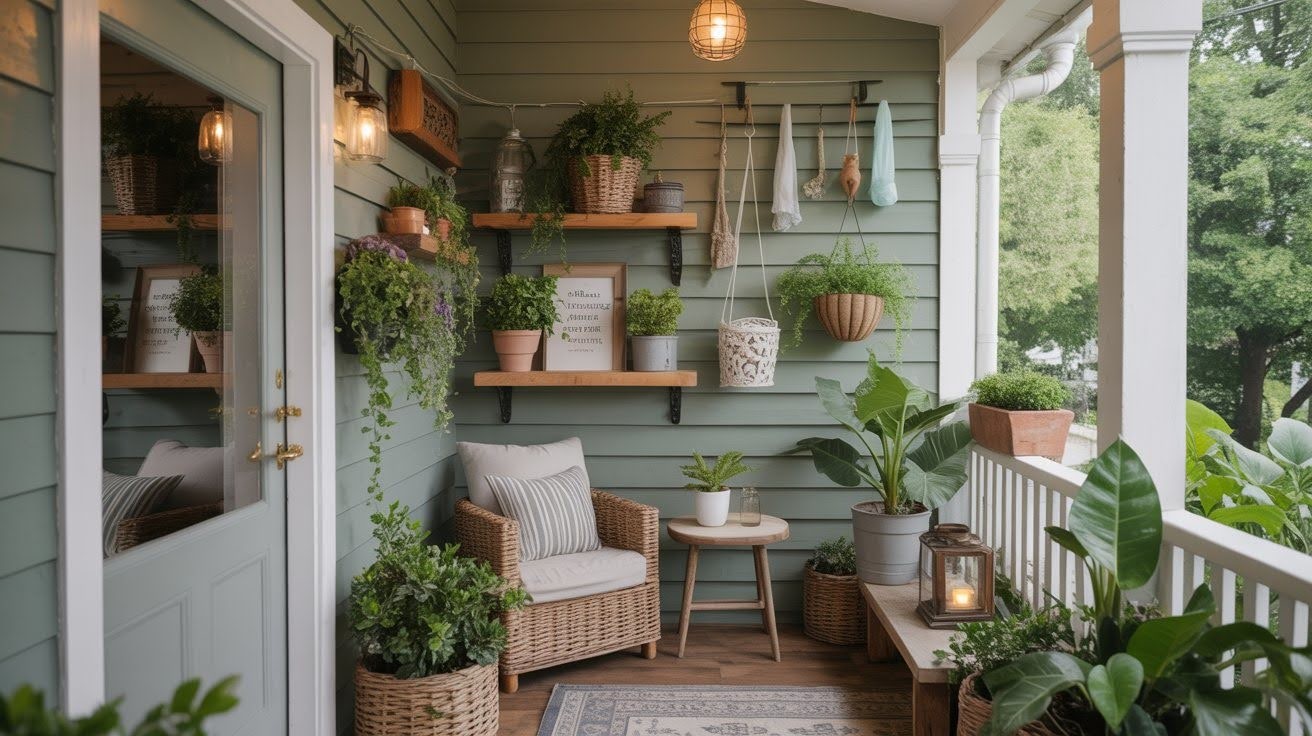Create Vertical Interest with Shelves or Hooks