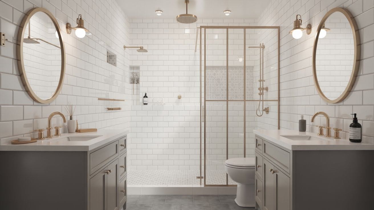 Grey and Brushed Brass