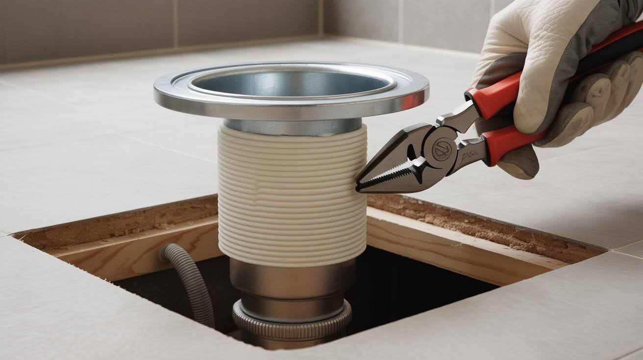 Install the Shower Drain Flange