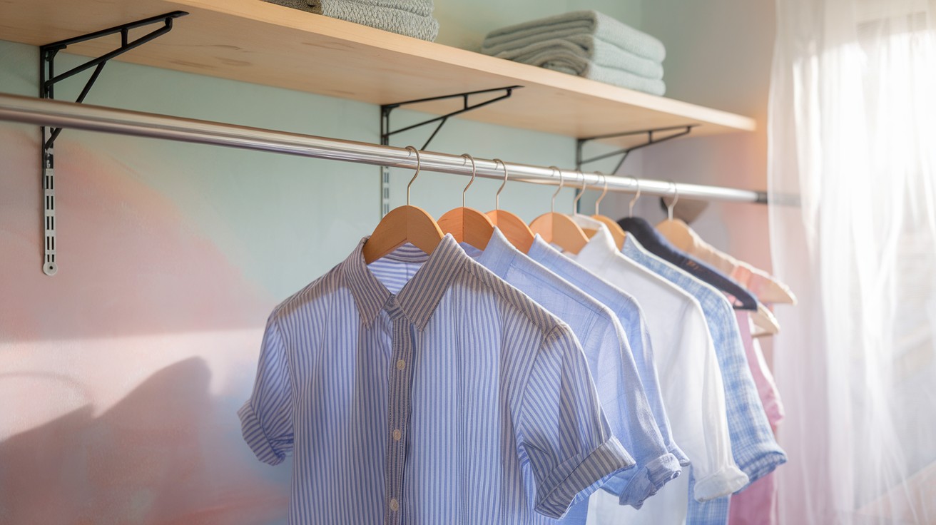 Shelf with Hanging Rod Combo