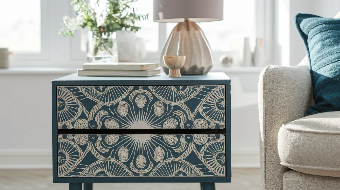  Stenciled Pattern End Table