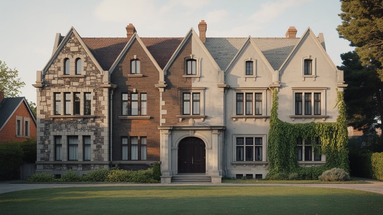 Stone and Brick Tudor Revival