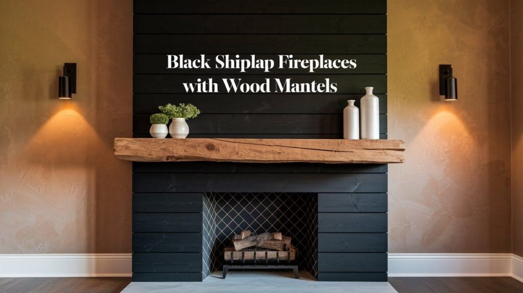 Black Shiplap Fireplaces