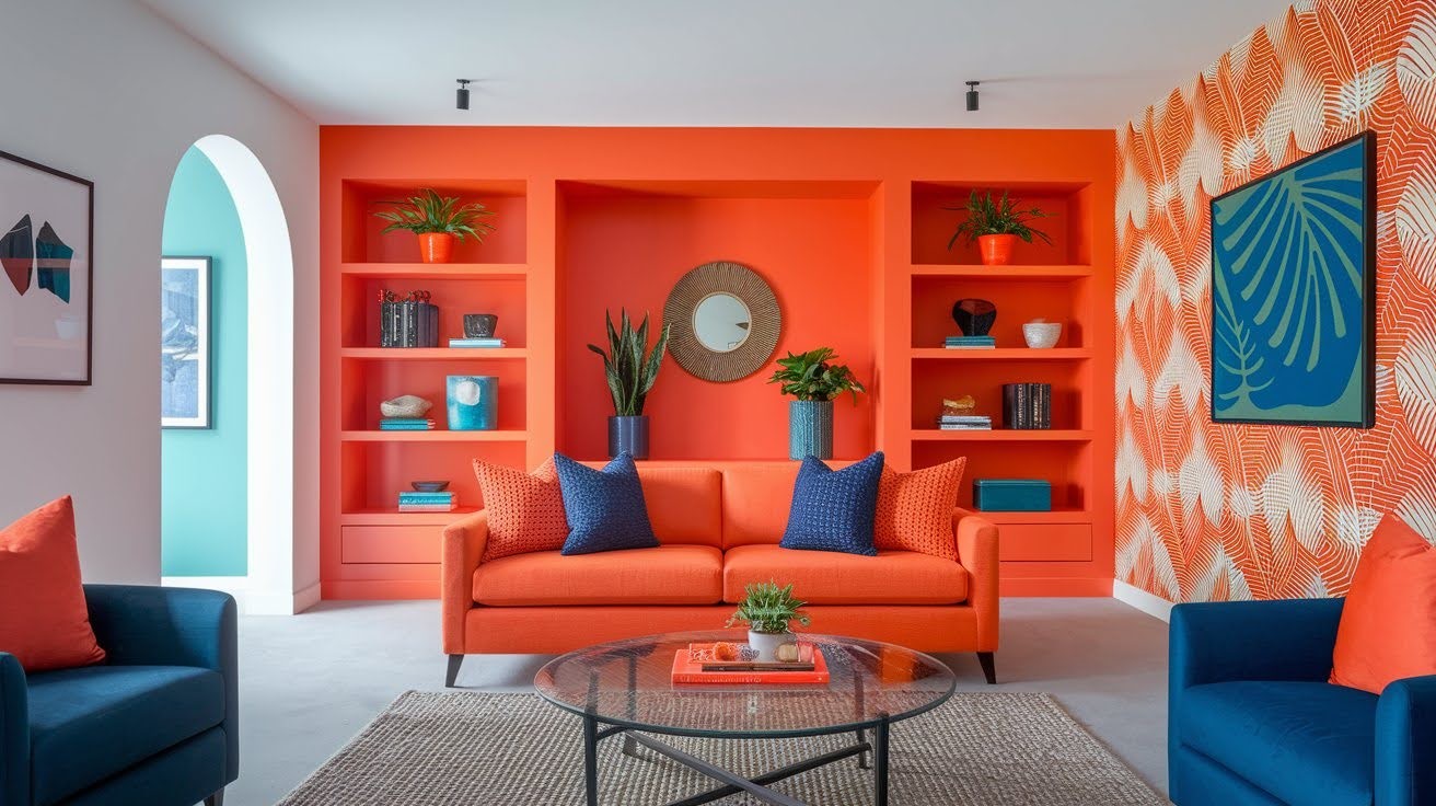 Bold & Vibrant Orange Living Room Decor