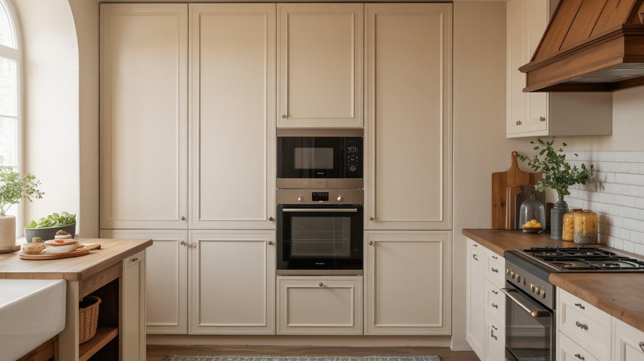 Hidden Microwave Behind Cabinet Doors