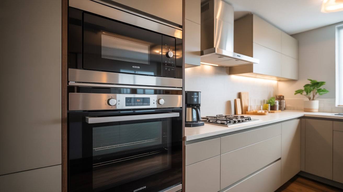 Microwave with Vertical Appliance Stack