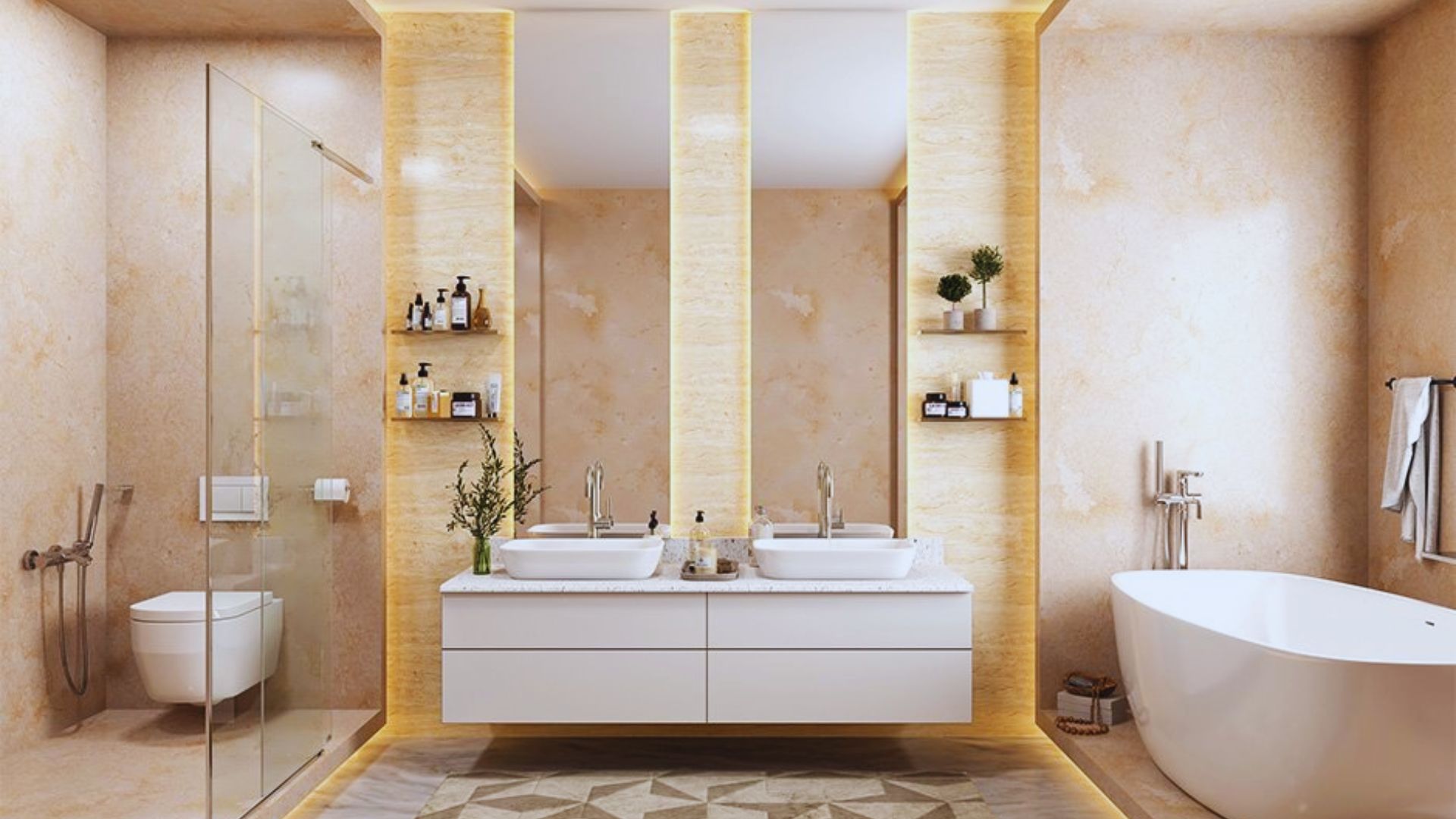 Double-Sink Vanity Dimensions Cm