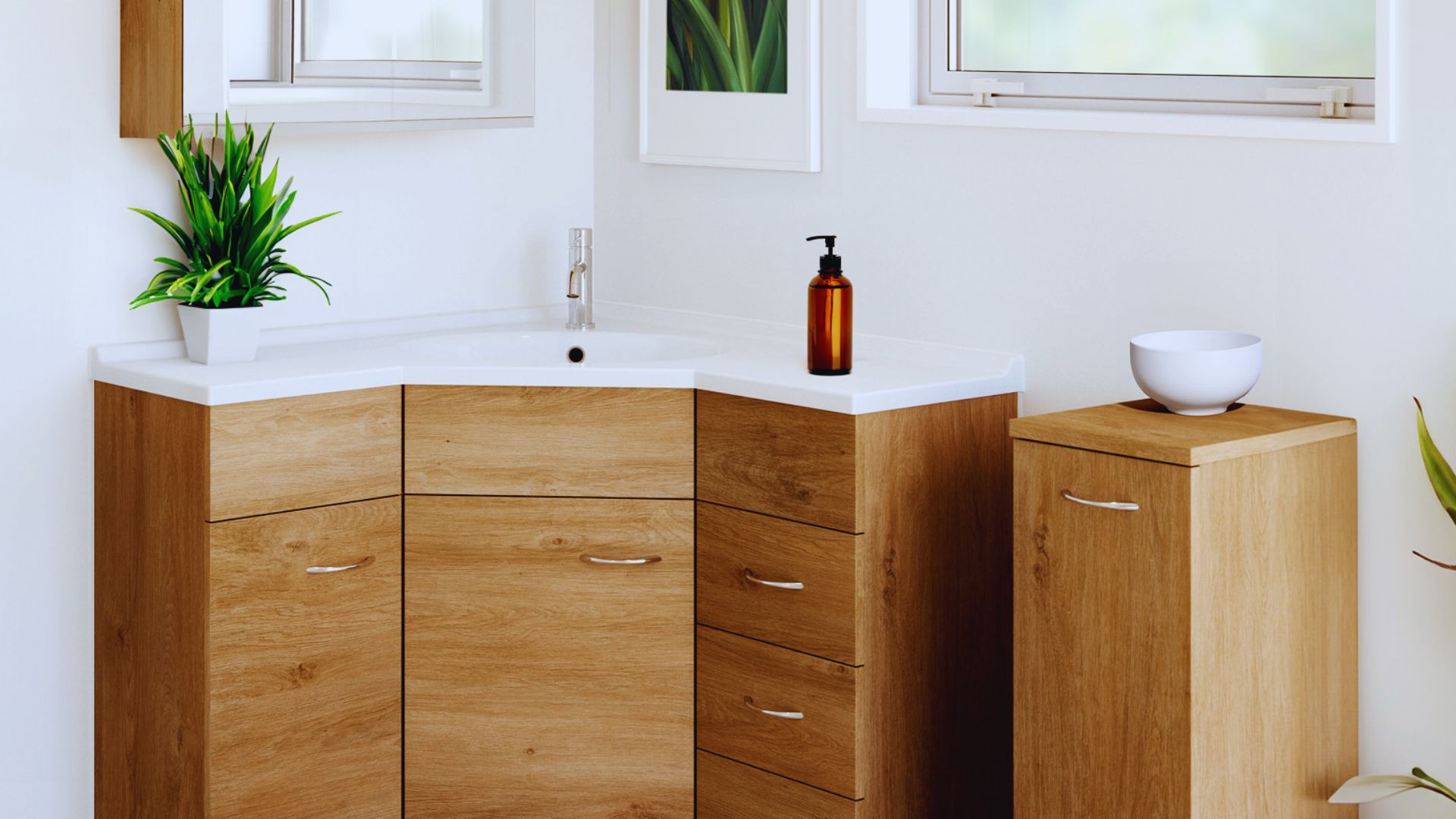 Corner Vanity Dimensions Cm