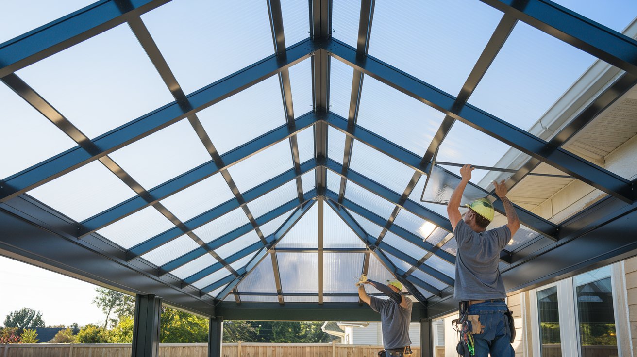 Install Roofing Sheets and Flashings