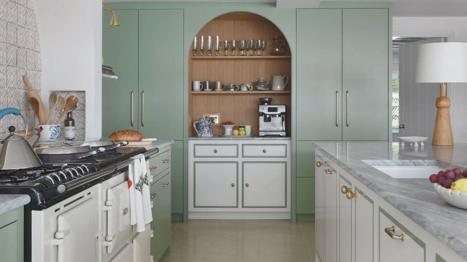 Fresh and Airy Green Kitchens