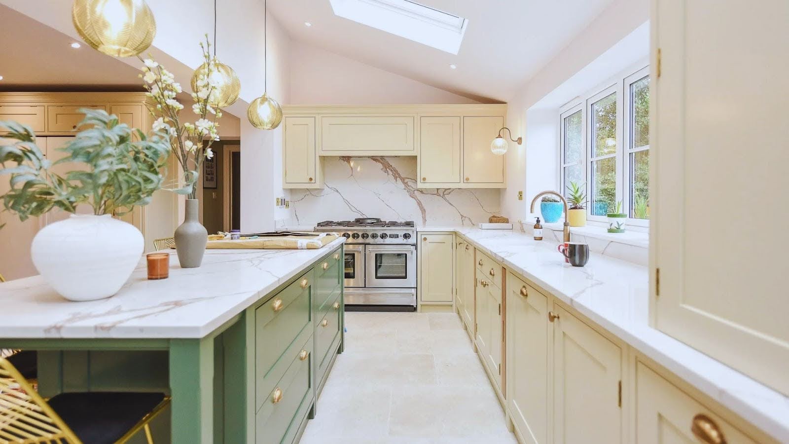 Two-Tone & Mixed Green Kitchens