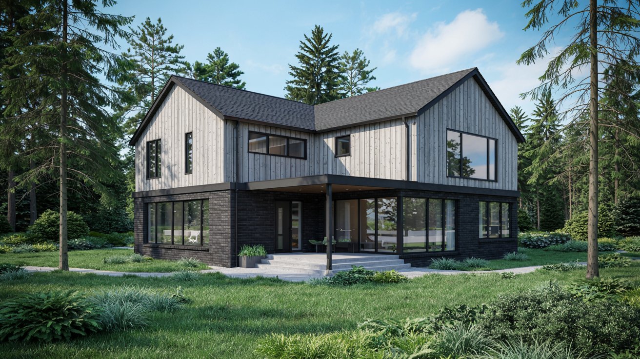 Black Brick with Light Gray or White Vinyl