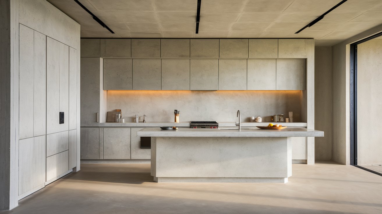 Microcement Kitchen Cabinets