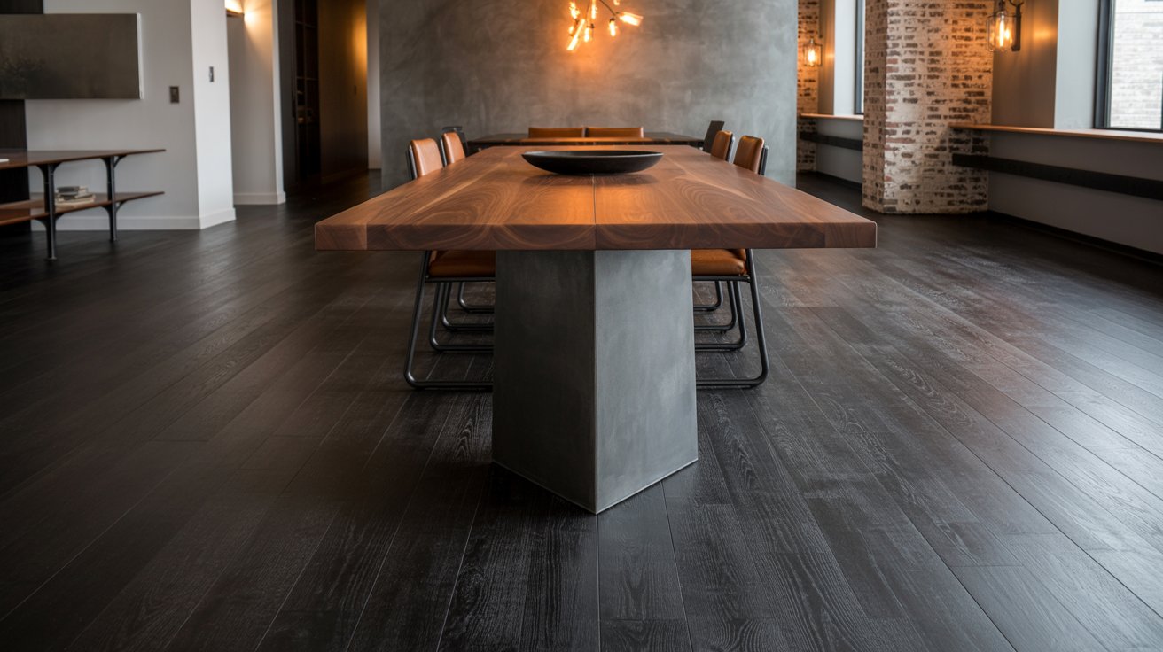 Warm Character with Wood-and-Metal Tables