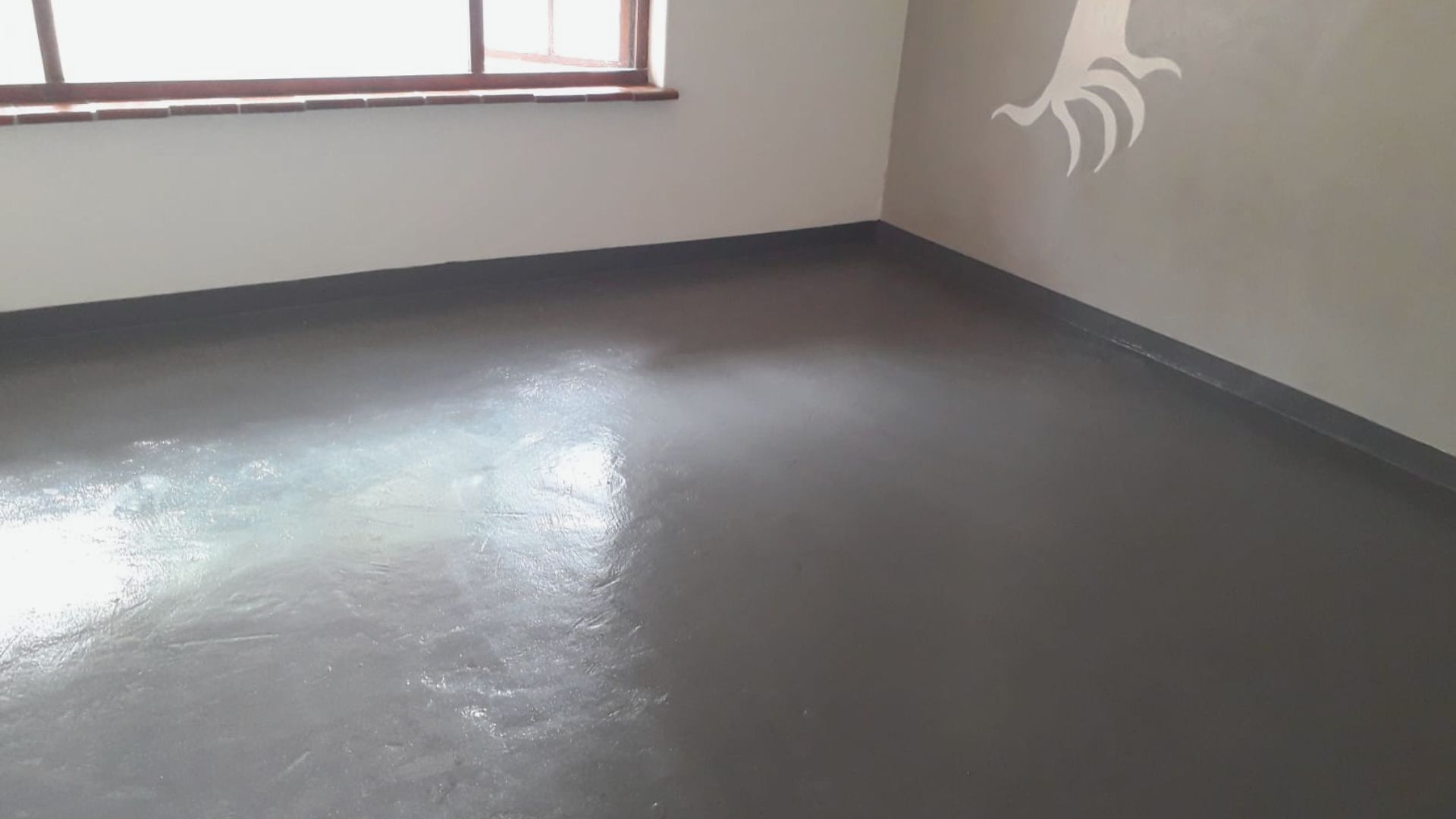 Painted Cement Sealed with Poly