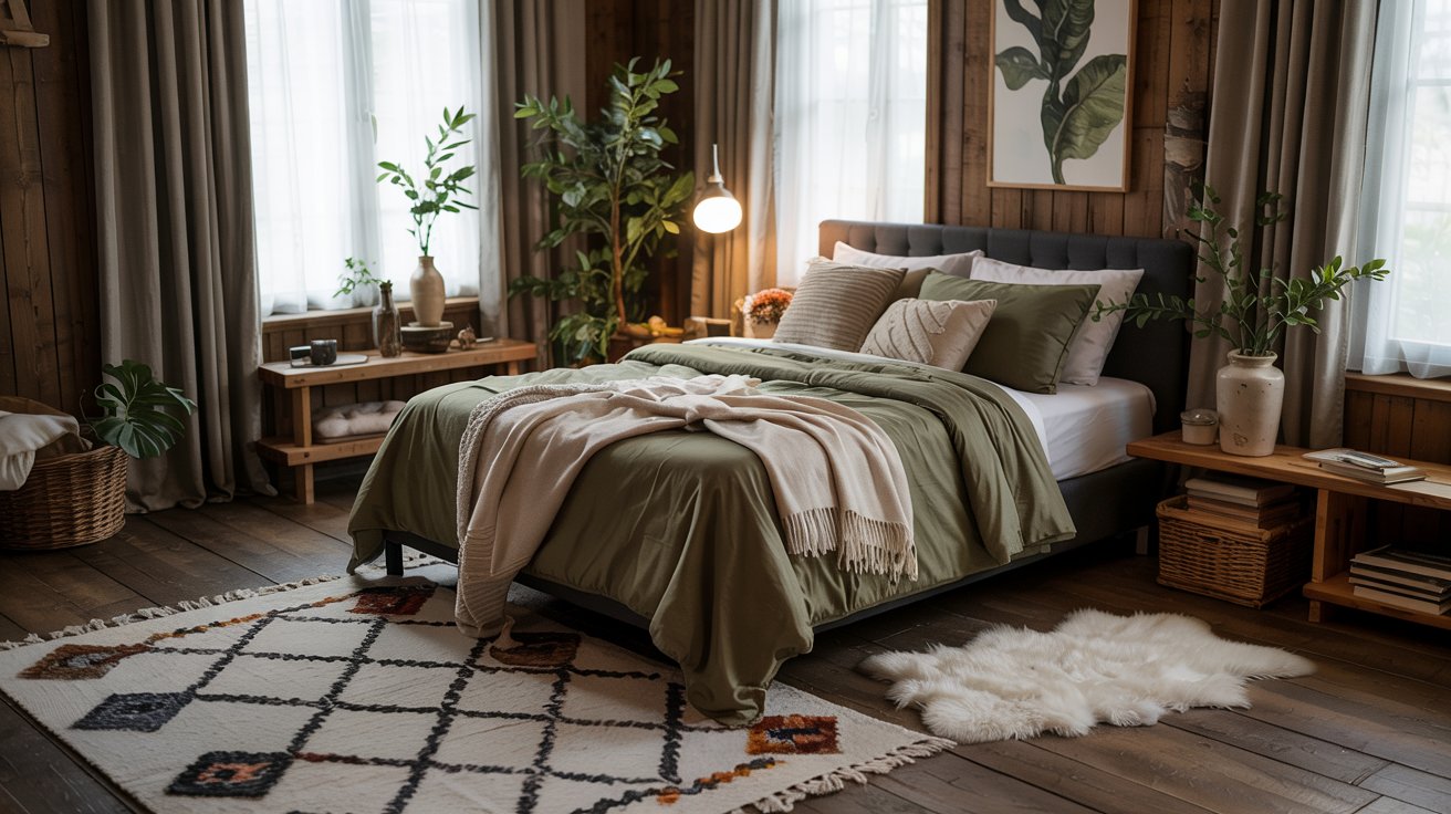 Cozy Textiles in Olive Tones