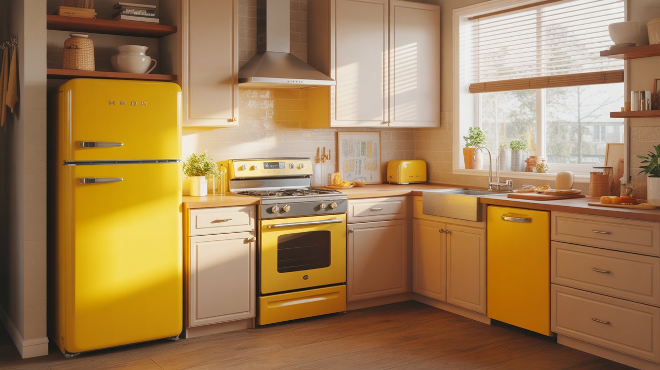 Retro Yellow Appliances as Kitchen Focal Points