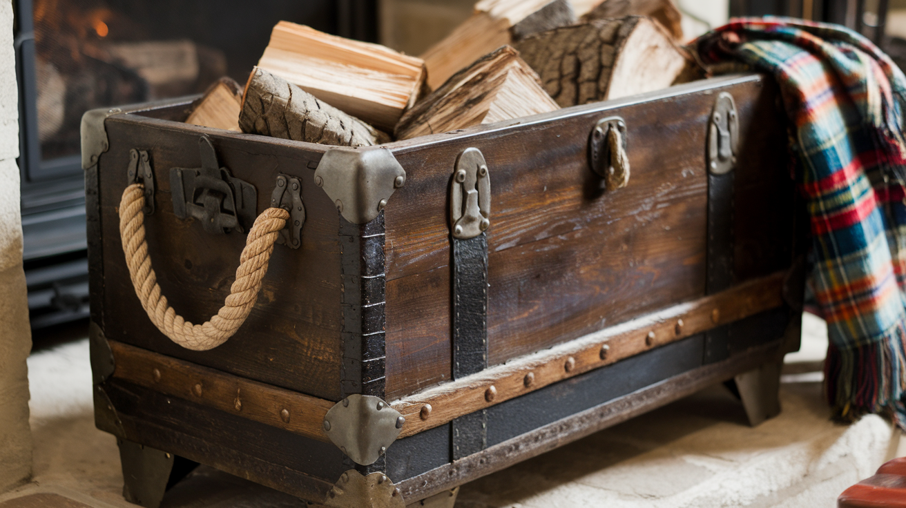 Firewood Holder with Rustic Charm