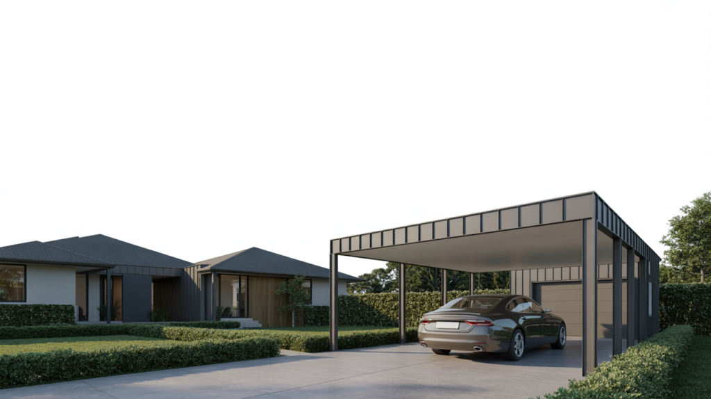 parked car is situated in front of a residential house, showcasing the home’s exterior and surrounding area.